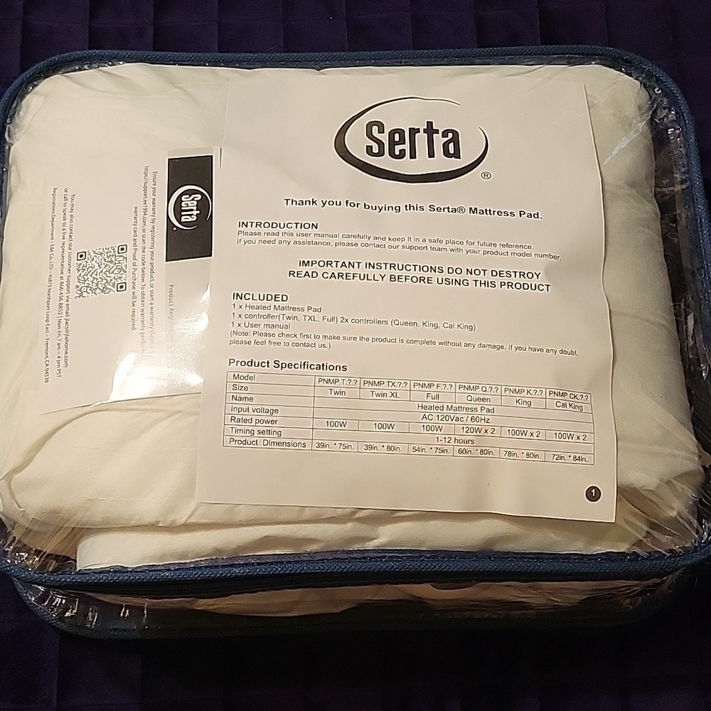 Heated White Quilted Mattress Pad with Controller New - Picture 8 of 15